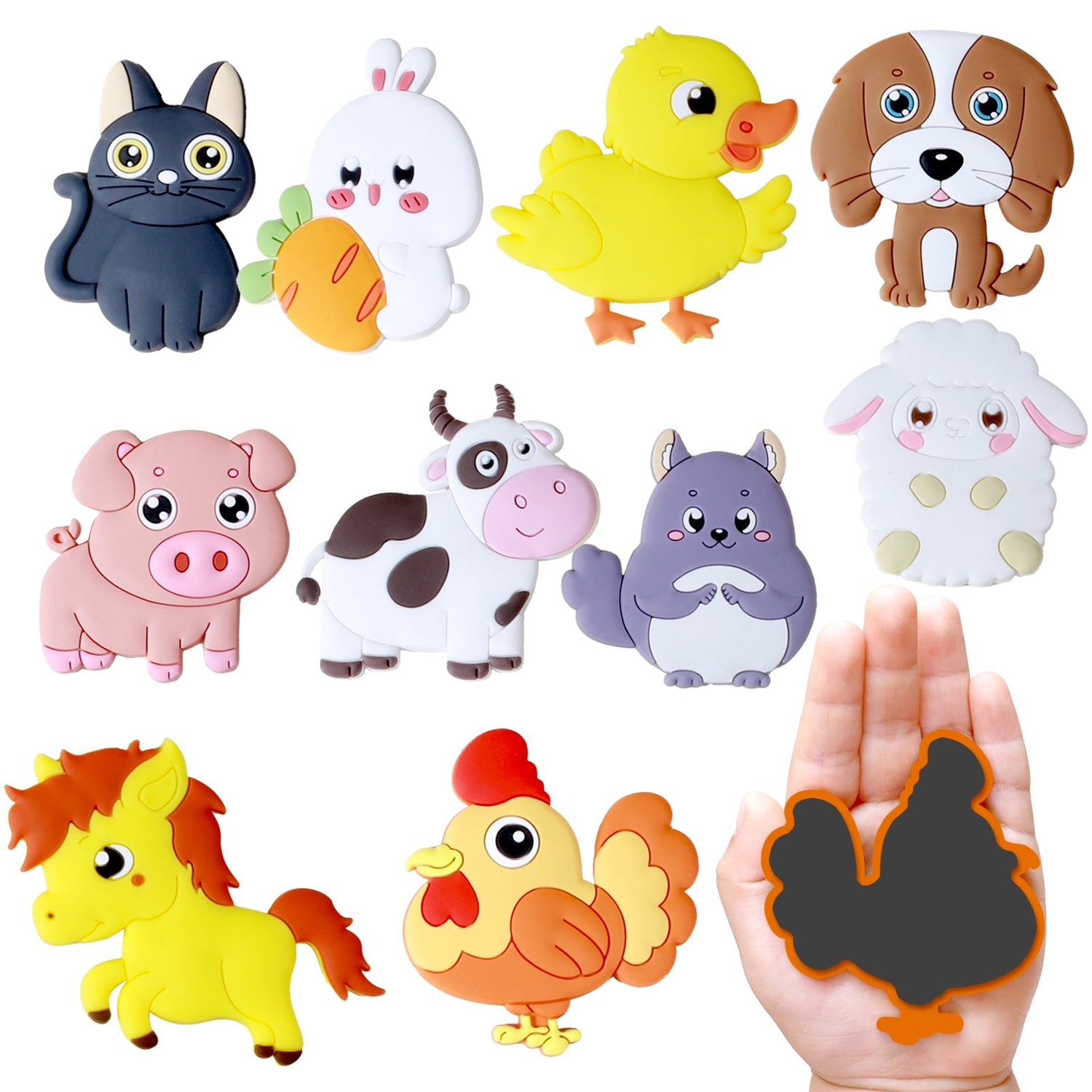 Refrigerator Magnets for Toddlers Farm Animals
